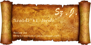 Szalóki Jenő névjegykártya