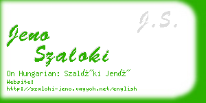 jeno szaloki business card